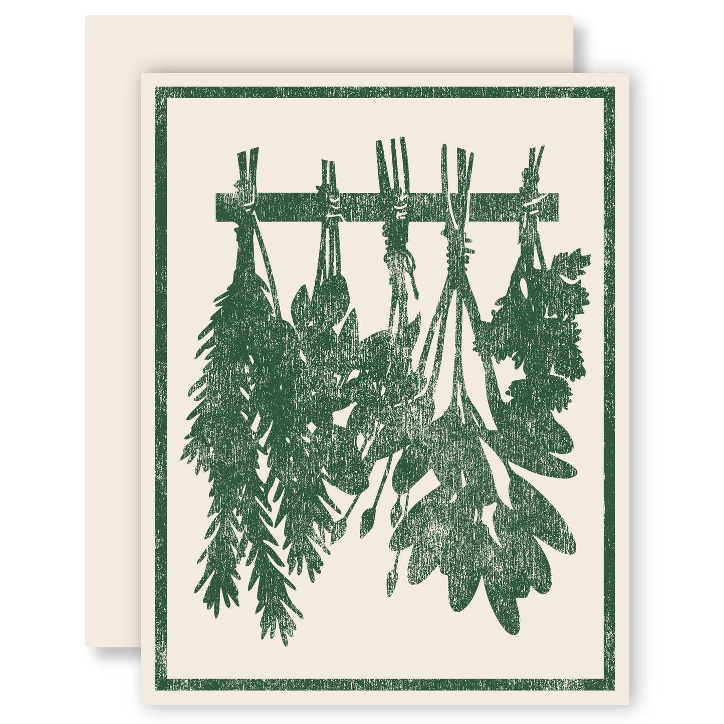 Drying Herbs Letterpress Card -Boxed Set of 6