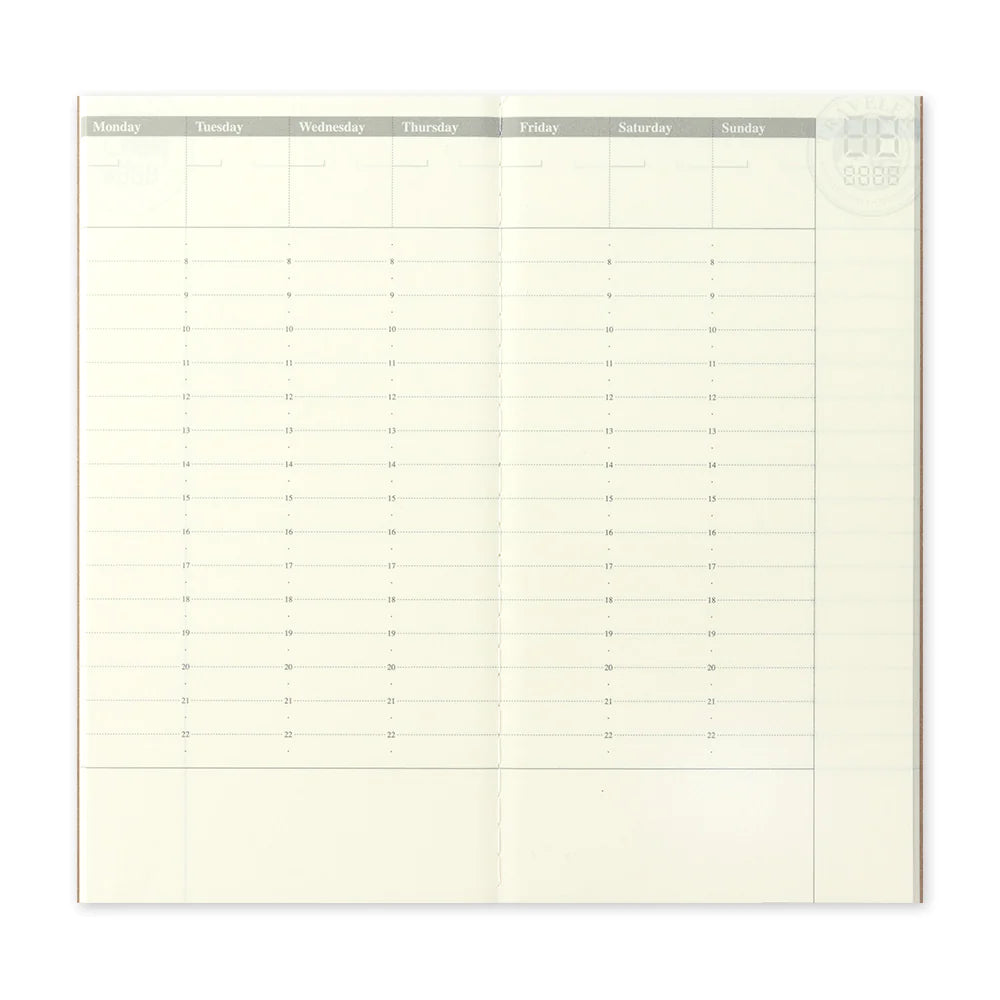 TRAVELER'S Notebook Refill - 018 Free Diary Weekly Vertical