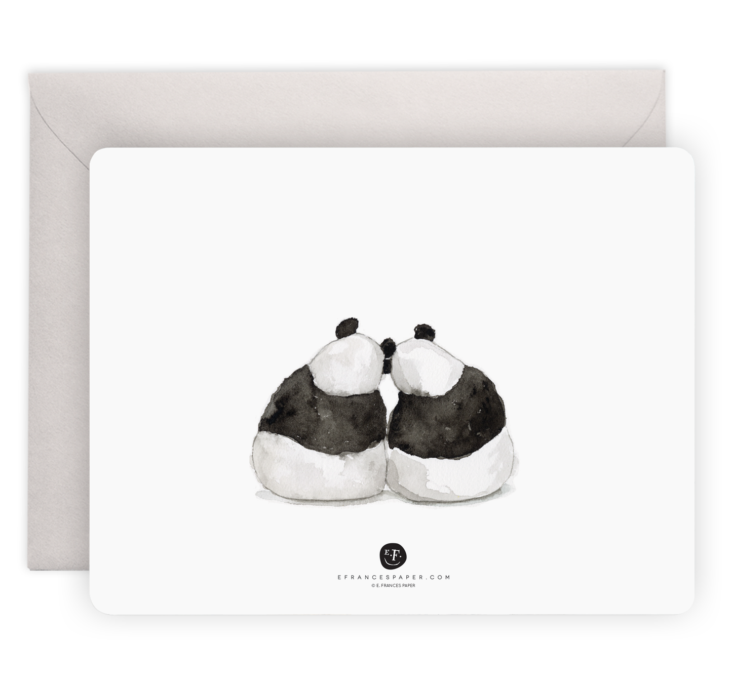 Panda Hug Flat Note Stationery (Boxed Set of 8)