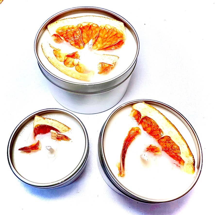Pink Grapefruit: 4 oz Botanical Citrus Soy Candle