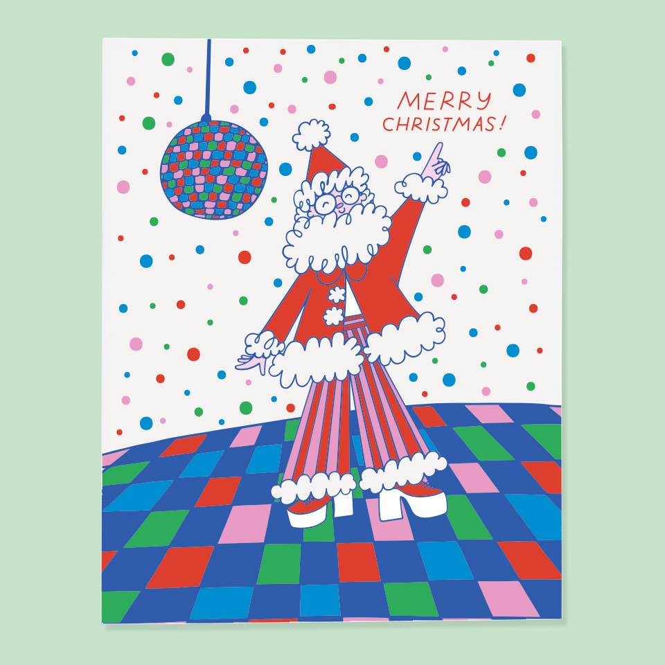 Disco Santa Holiday Card Set