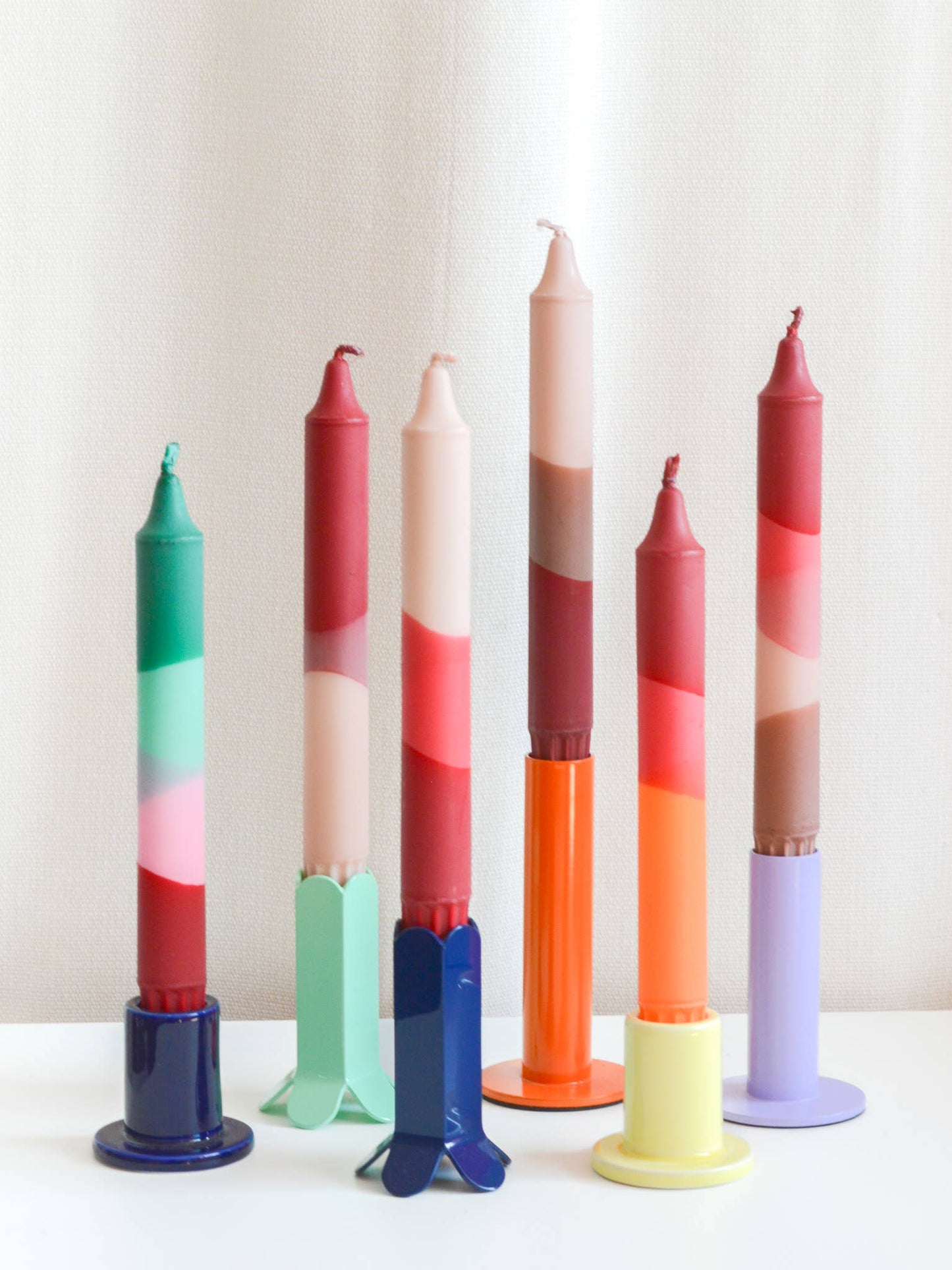 Taper candles- Burgundy & Beige