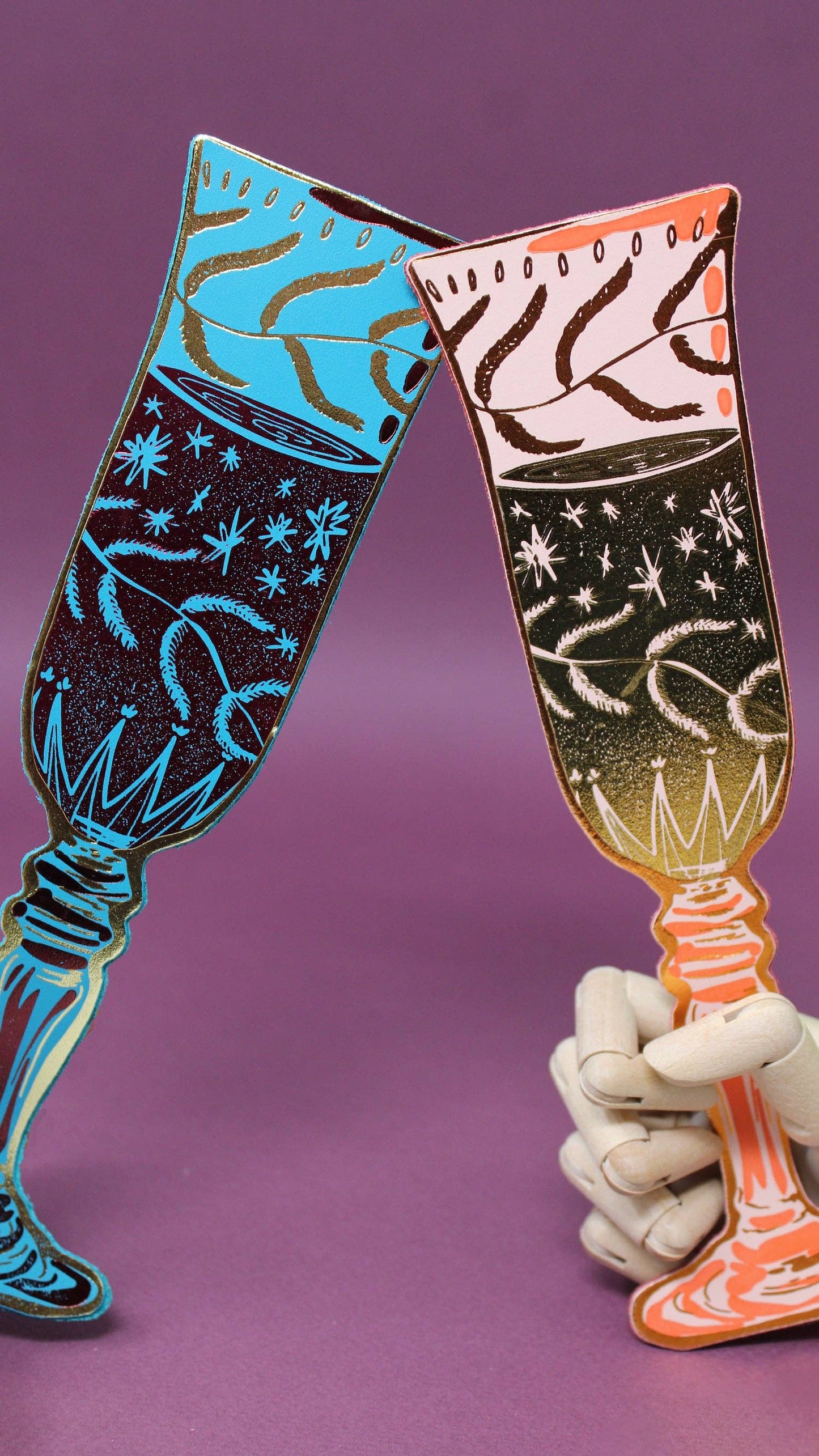 Wine Glass Bookmark: Heritage Blue
