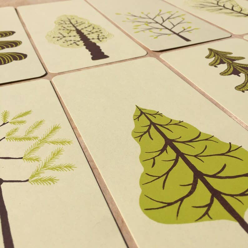 Green Trees Letterpress Cards