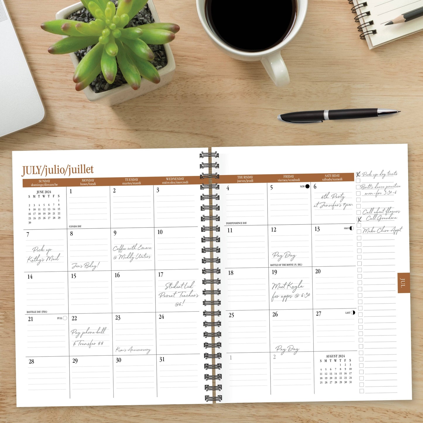 Modern Sunset Academic July 2024 - June 2026 Softcover Planner