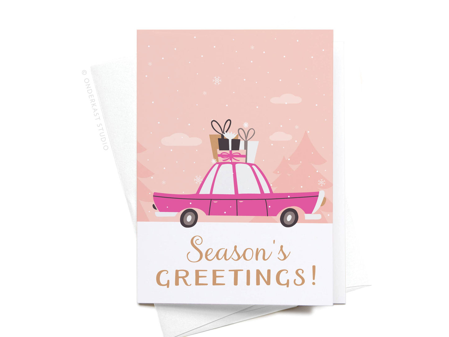 Boxed Set of 10 Season's Greetings Vintage Car Folded Notes