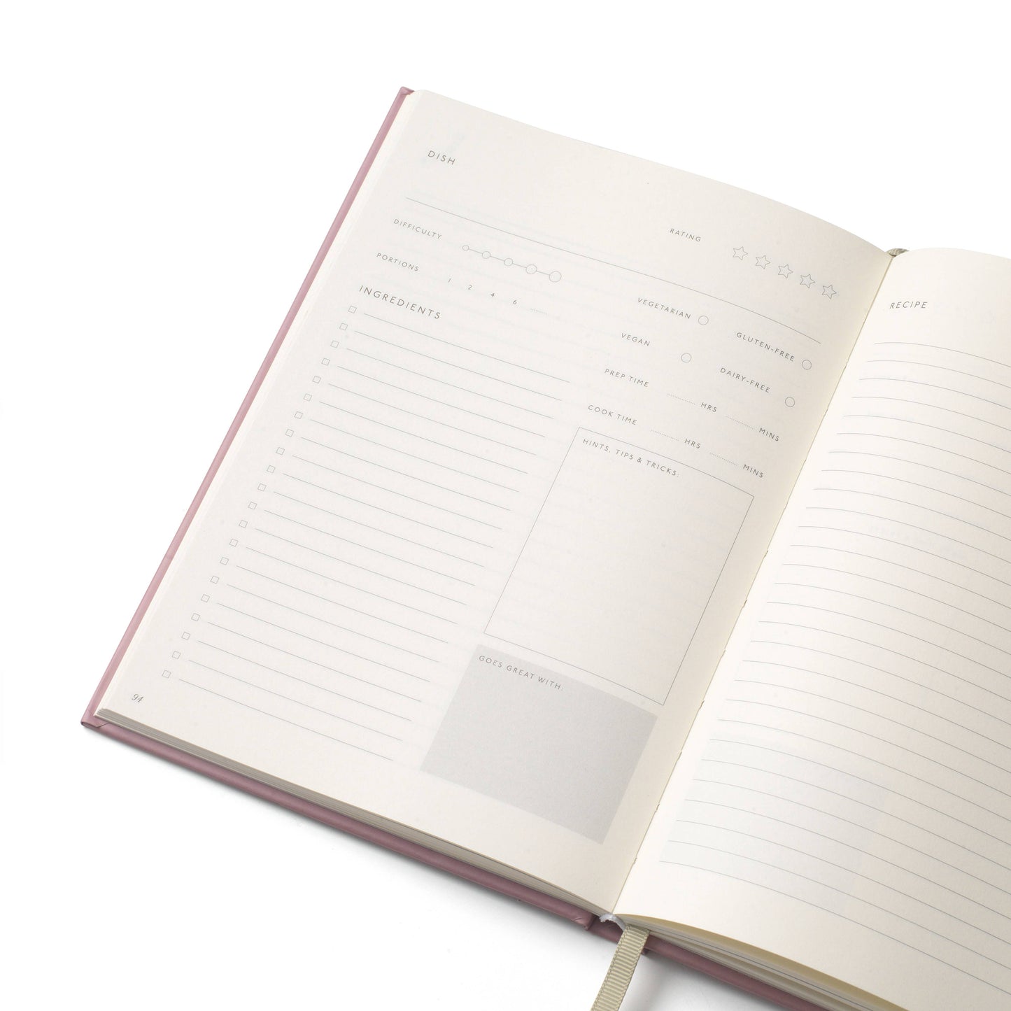 The Vineyard A5 Hardcover Guided Recipe Journal