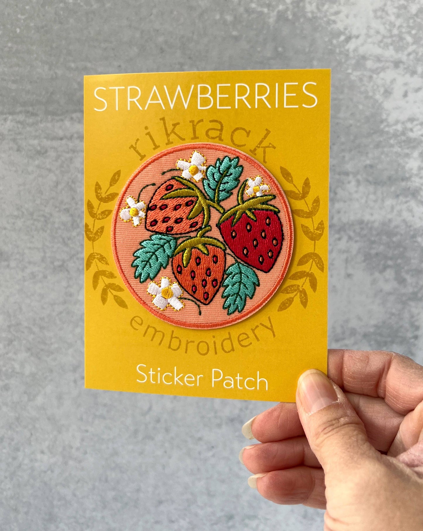 Strawberries Embroidery Sticker Patch