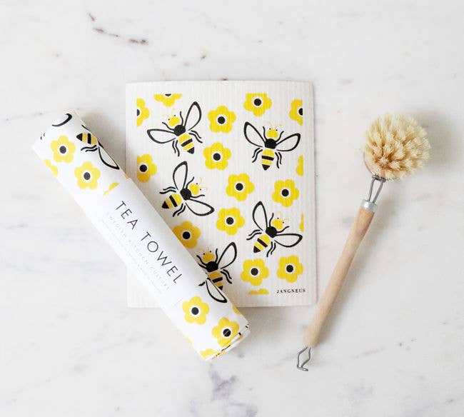 Bees Dishcloth & Tea Towel