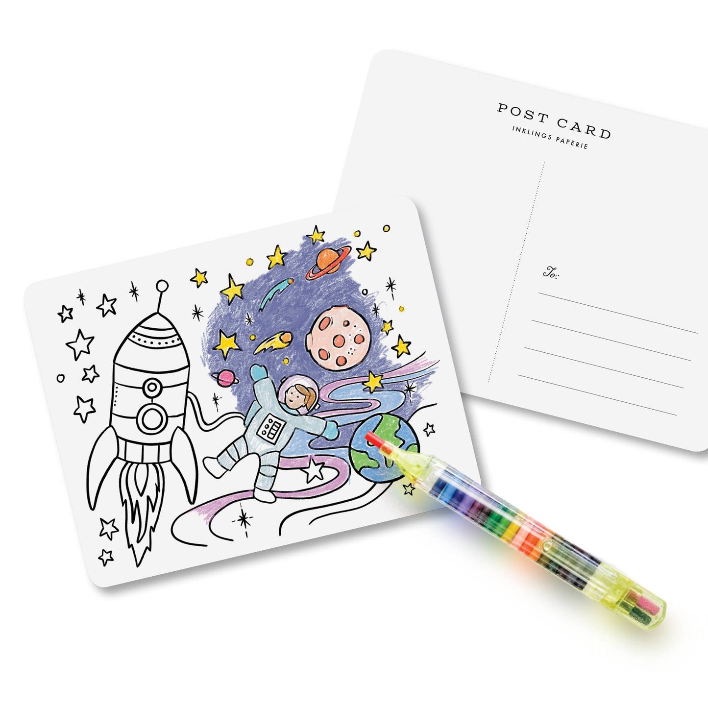Color-In Postcard Kit -Kids Adventure