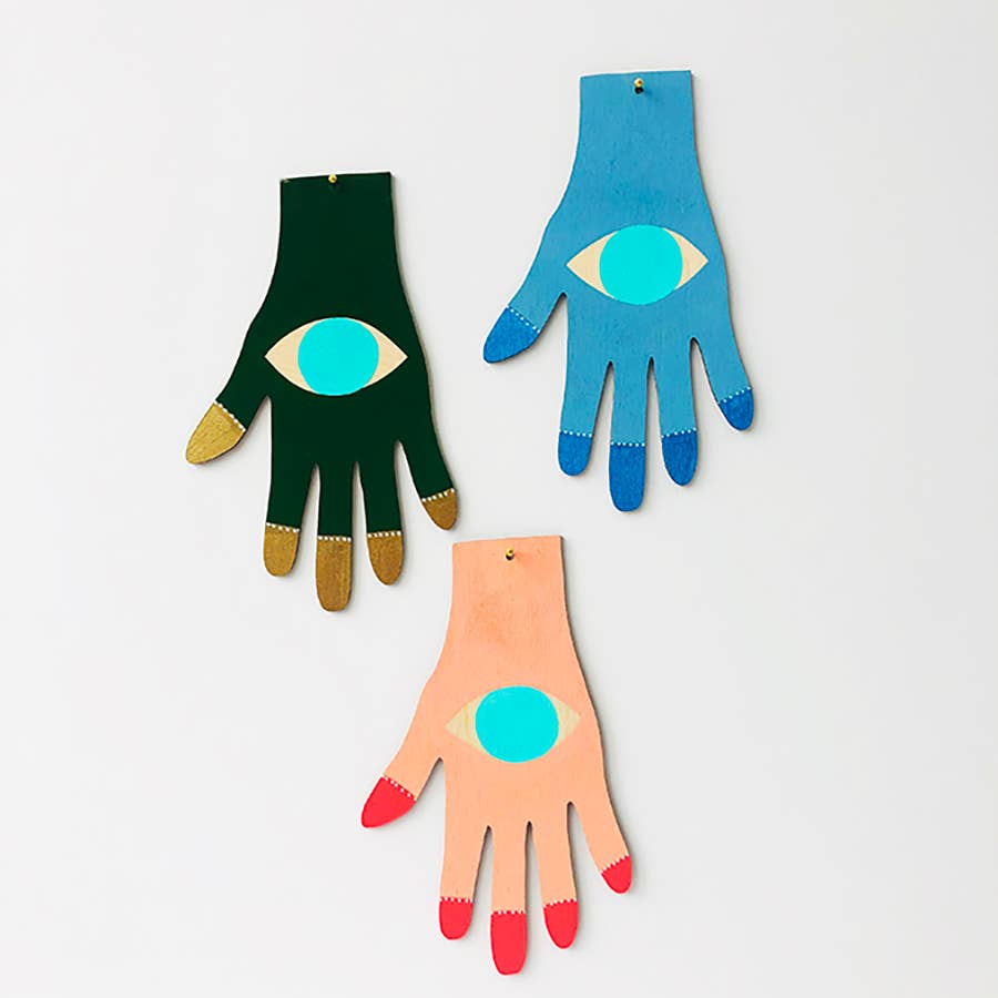 Green Hamsa Hand Wall Charm