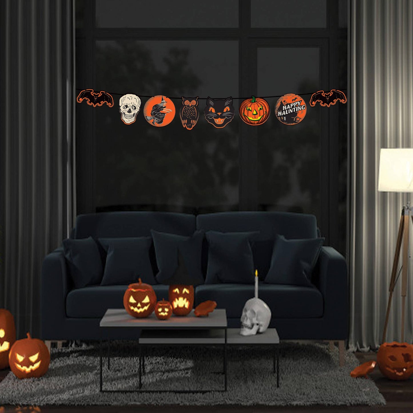 Vintage Halloween 8" x 6' Streamer #01251, 2 sided printing