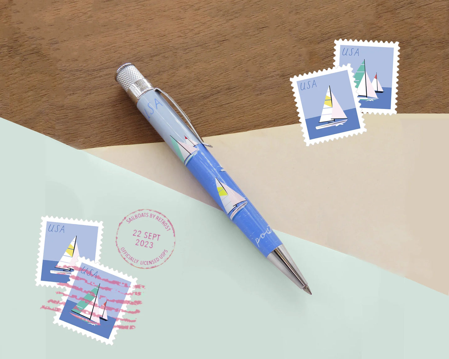 Tornado Rollerball USPS Sailboats Stamp