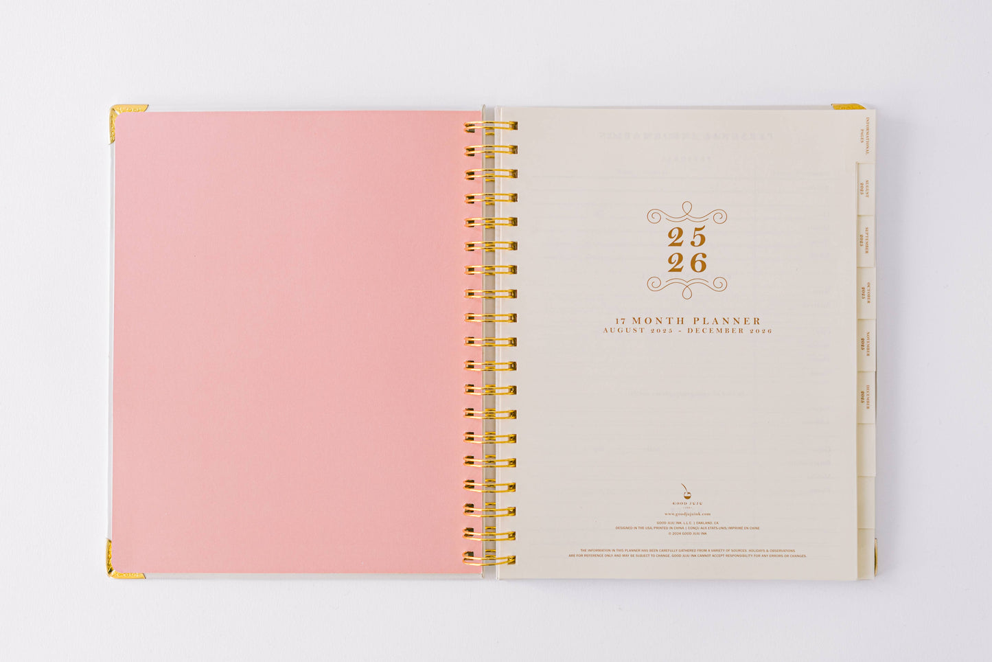 2026 Floral Portrait 17-Month Large Spiral Planner