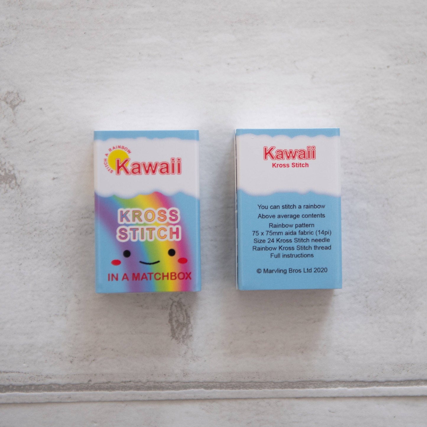 Kawaii Rainbow Arc Mini Cross Stitch Kit In A Matchbox