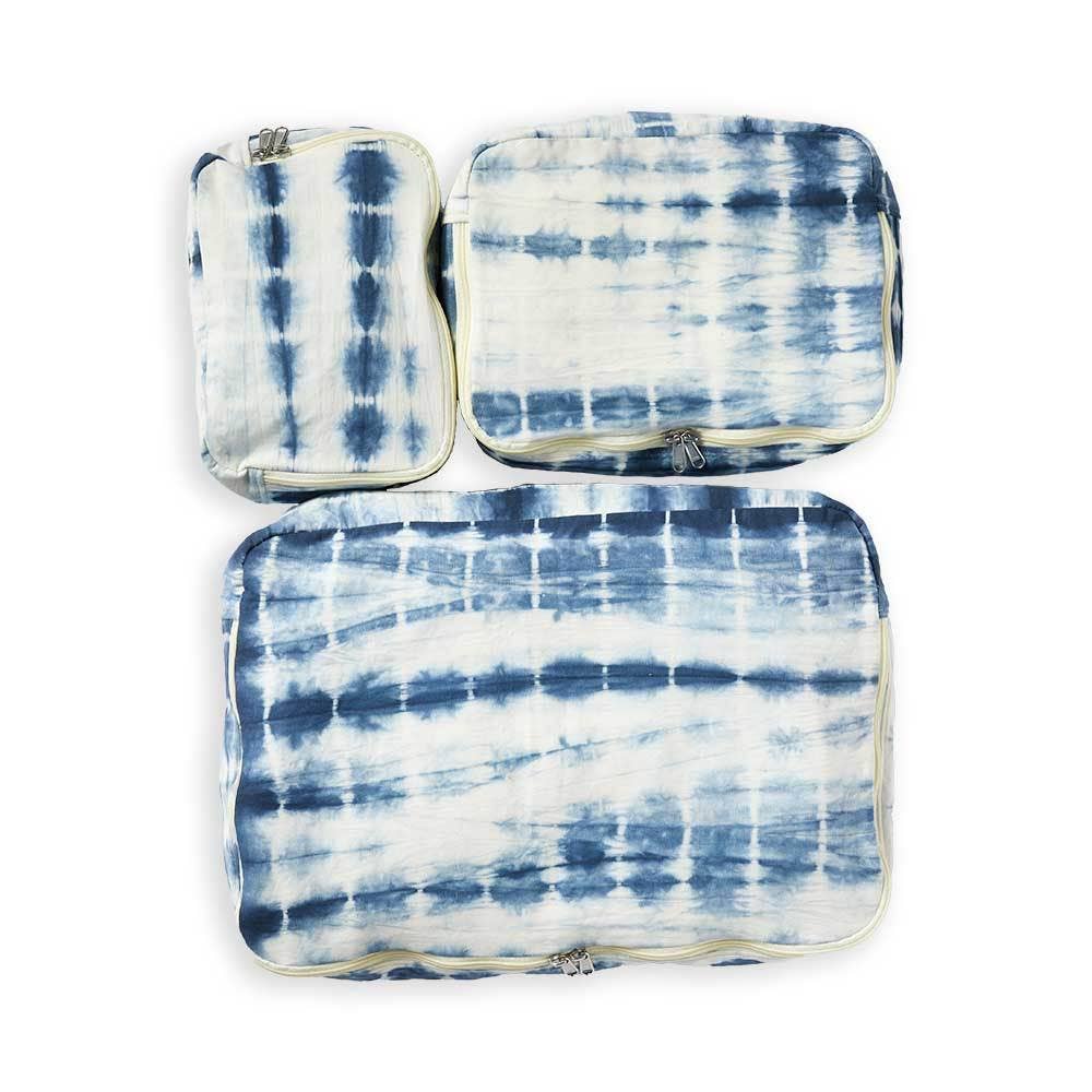 Indigo Shibori Packing Cubes - Set of 3