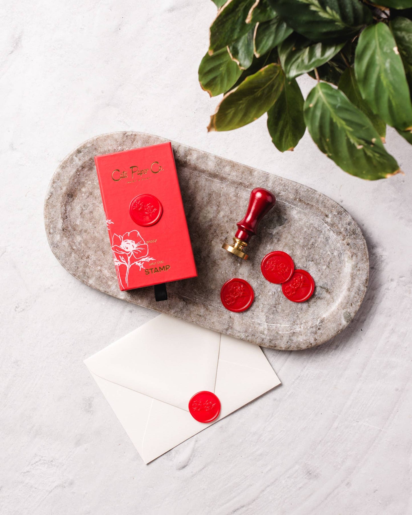 Wax seal stamp and wax stick set: Ribbon Bow