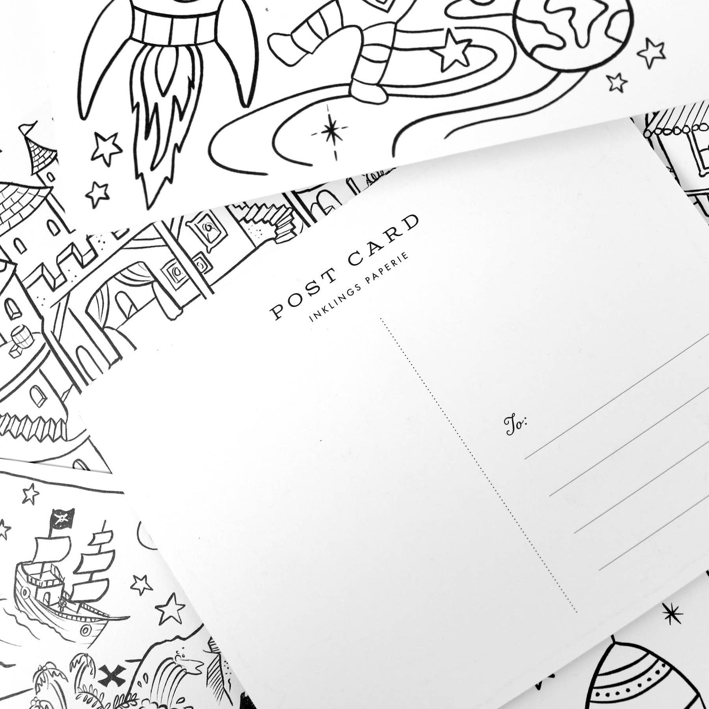 Color-In Postcard Kit -Kids Adventure