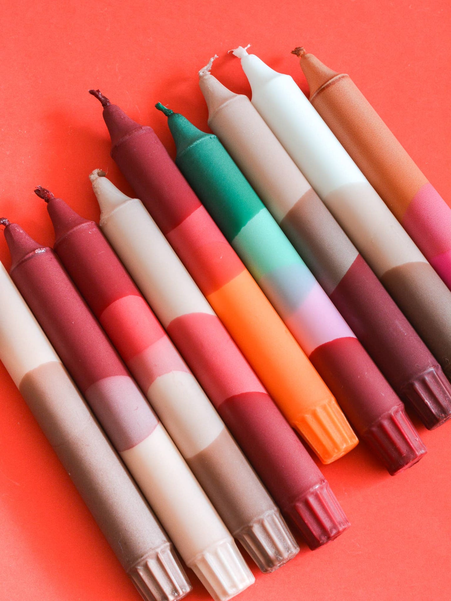 Taper candles- Burgundy & Beige