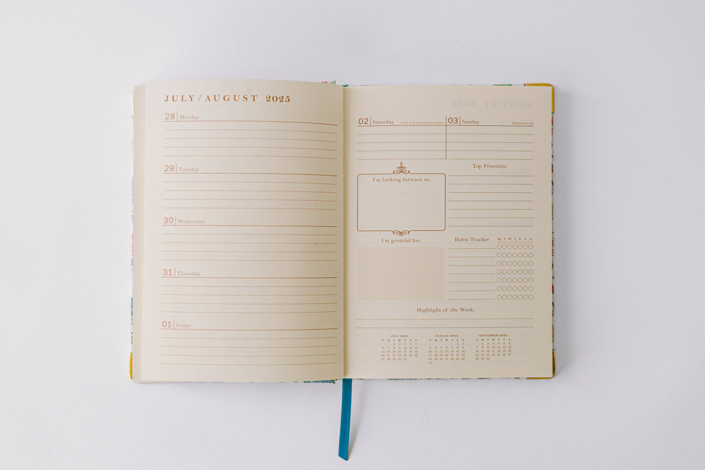 2026 Birds and Bows 17-Month Medium Bound Planner