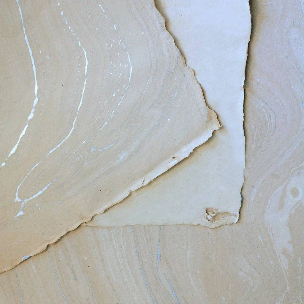 Cream and Silver Marble Sheet