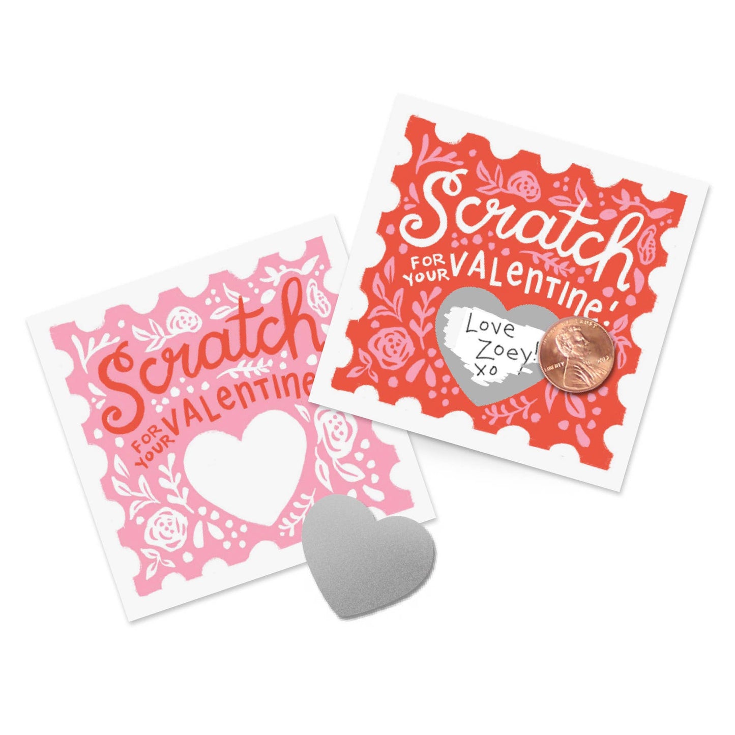 Scratch-off Valentines - Floral