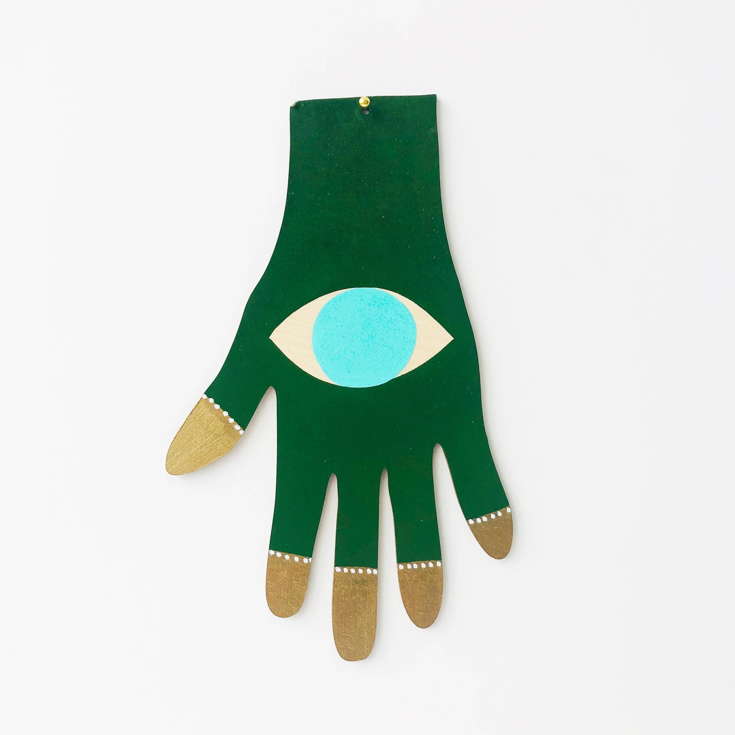 Green Hamsa Hand Wall Charm