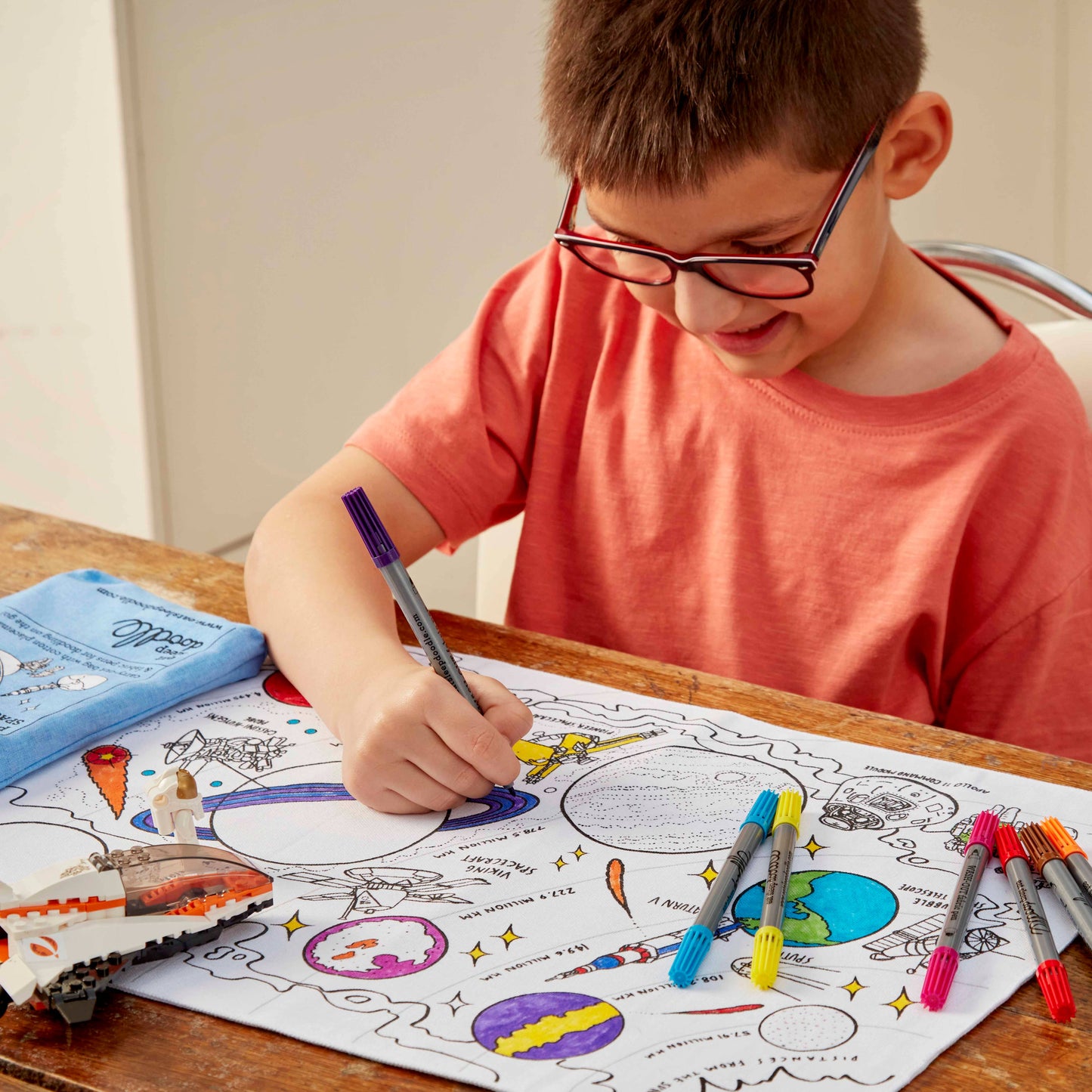 Kids Coloring Mat - Space Explorer Placemat to Go - DIY