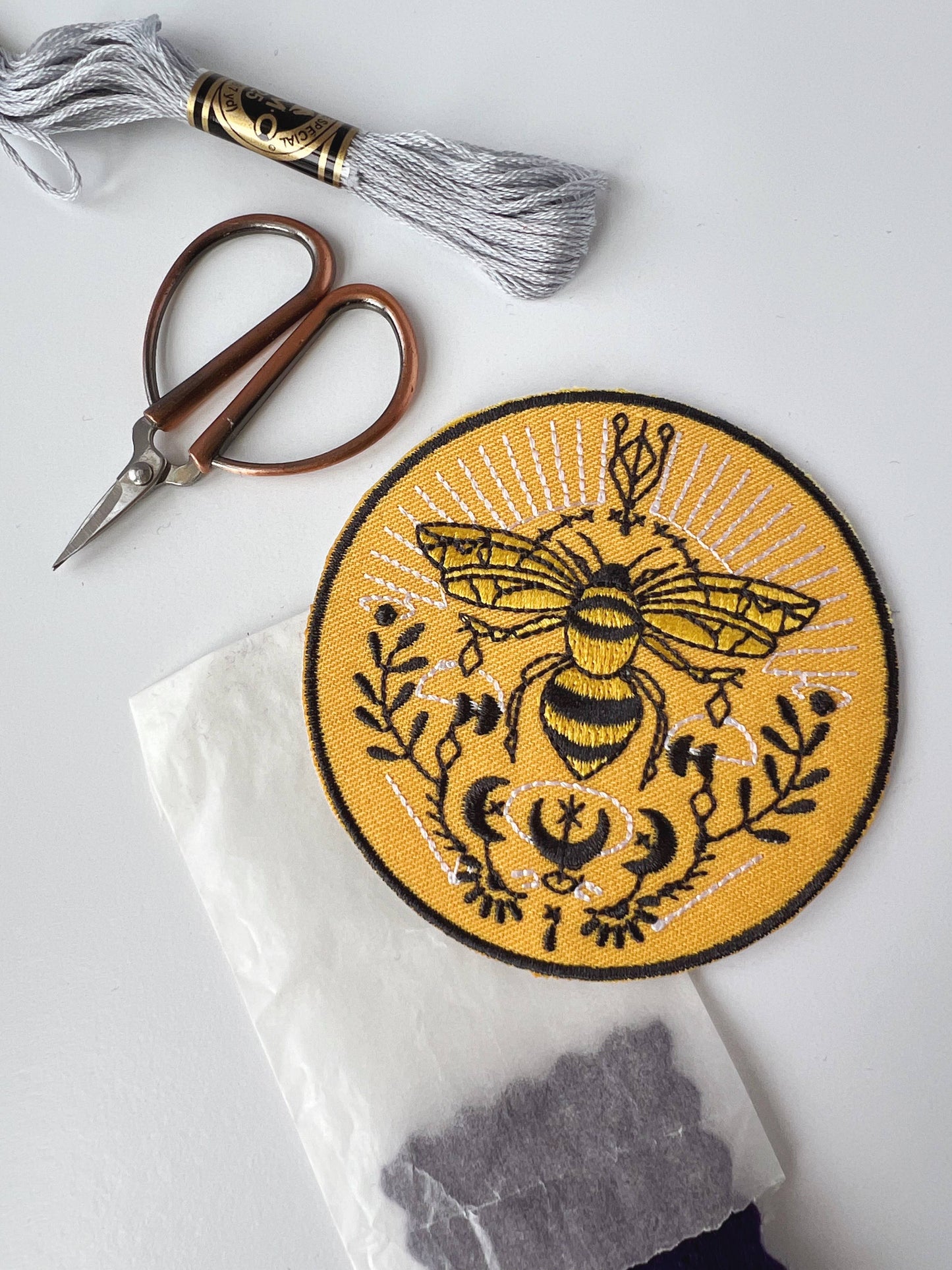 Bee Embroidery Sticker Patch