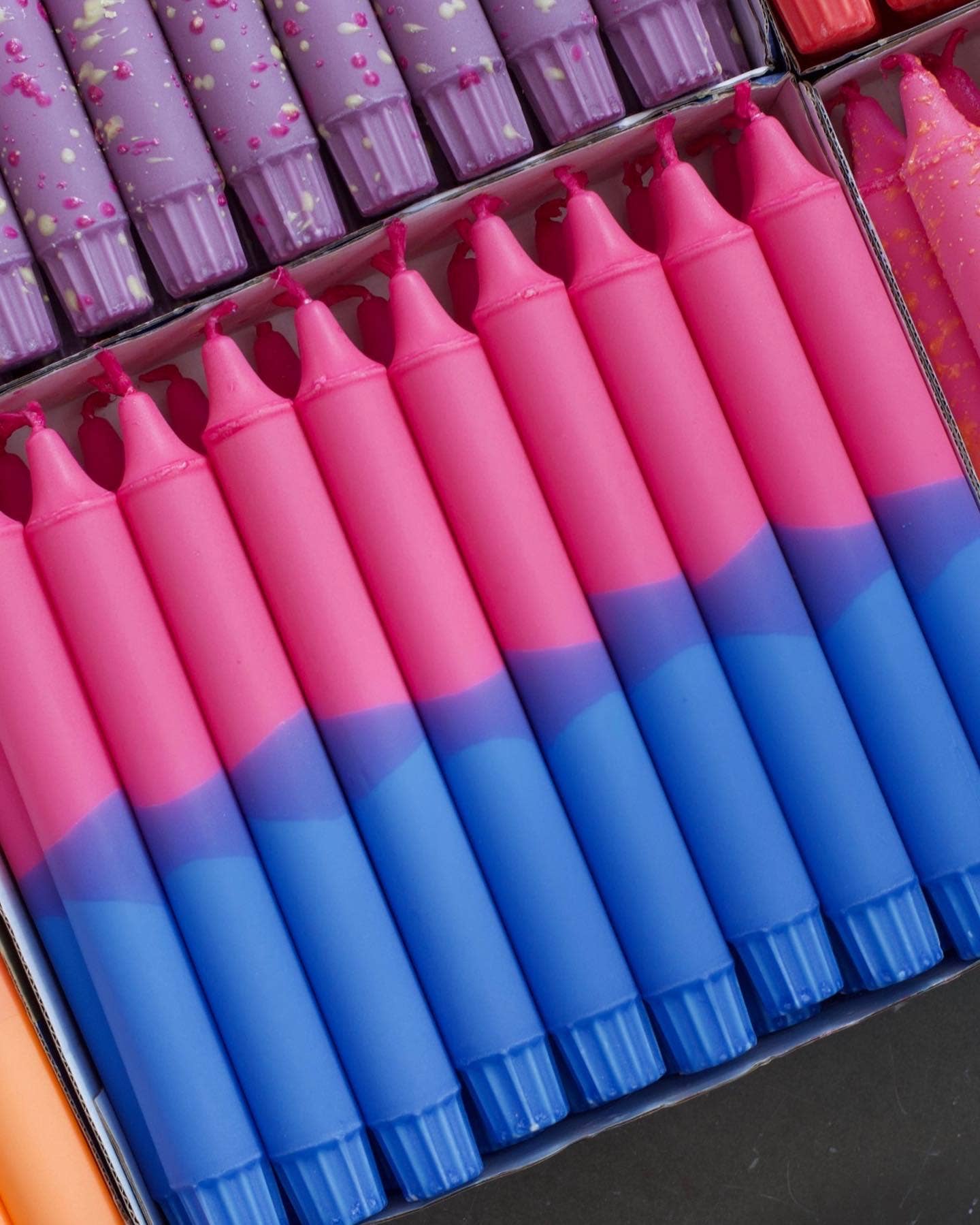Taper candles- Summer vibes / Pink & Blue
