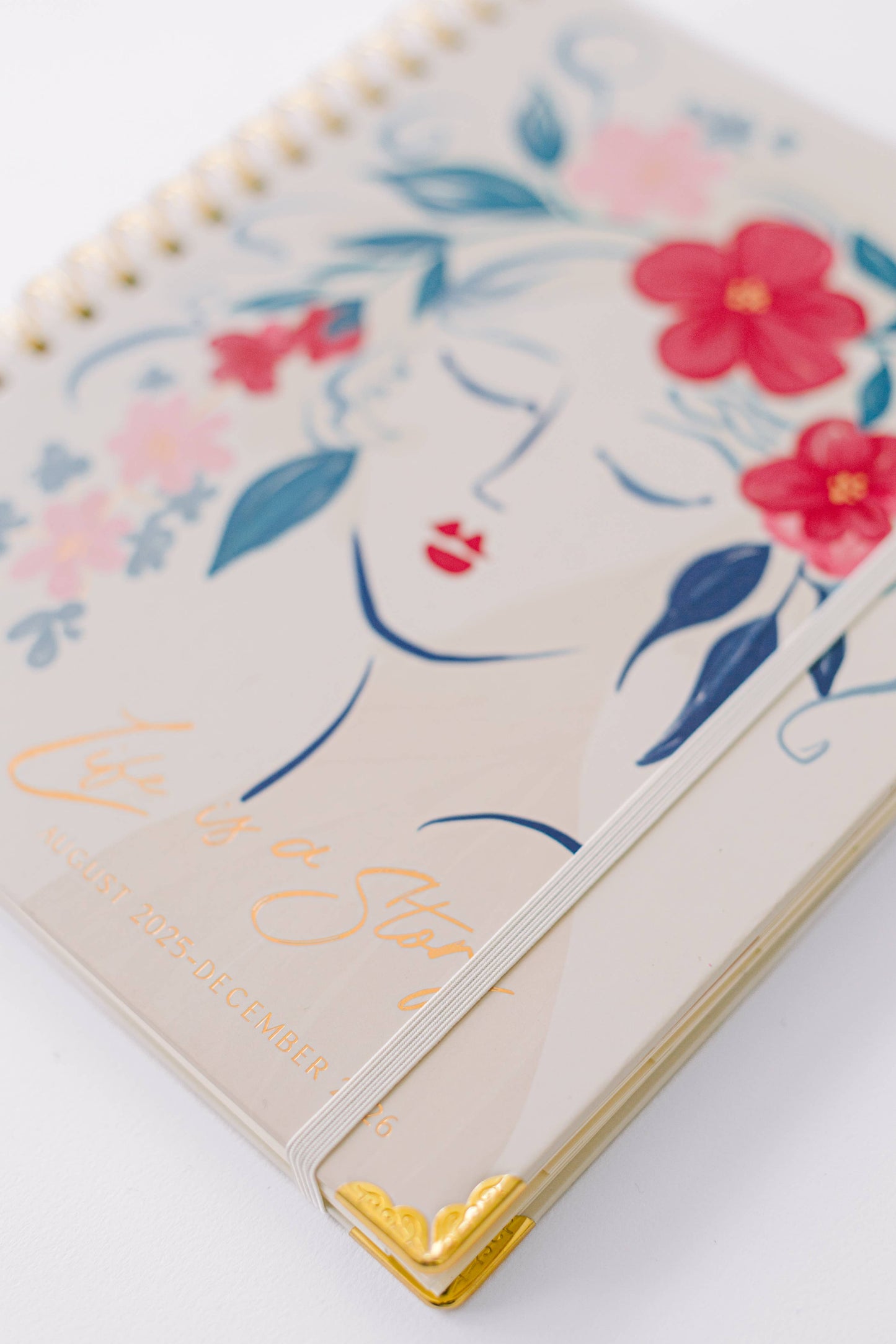 2026 Floral Portrait 17-Month Large Spiral Planner
