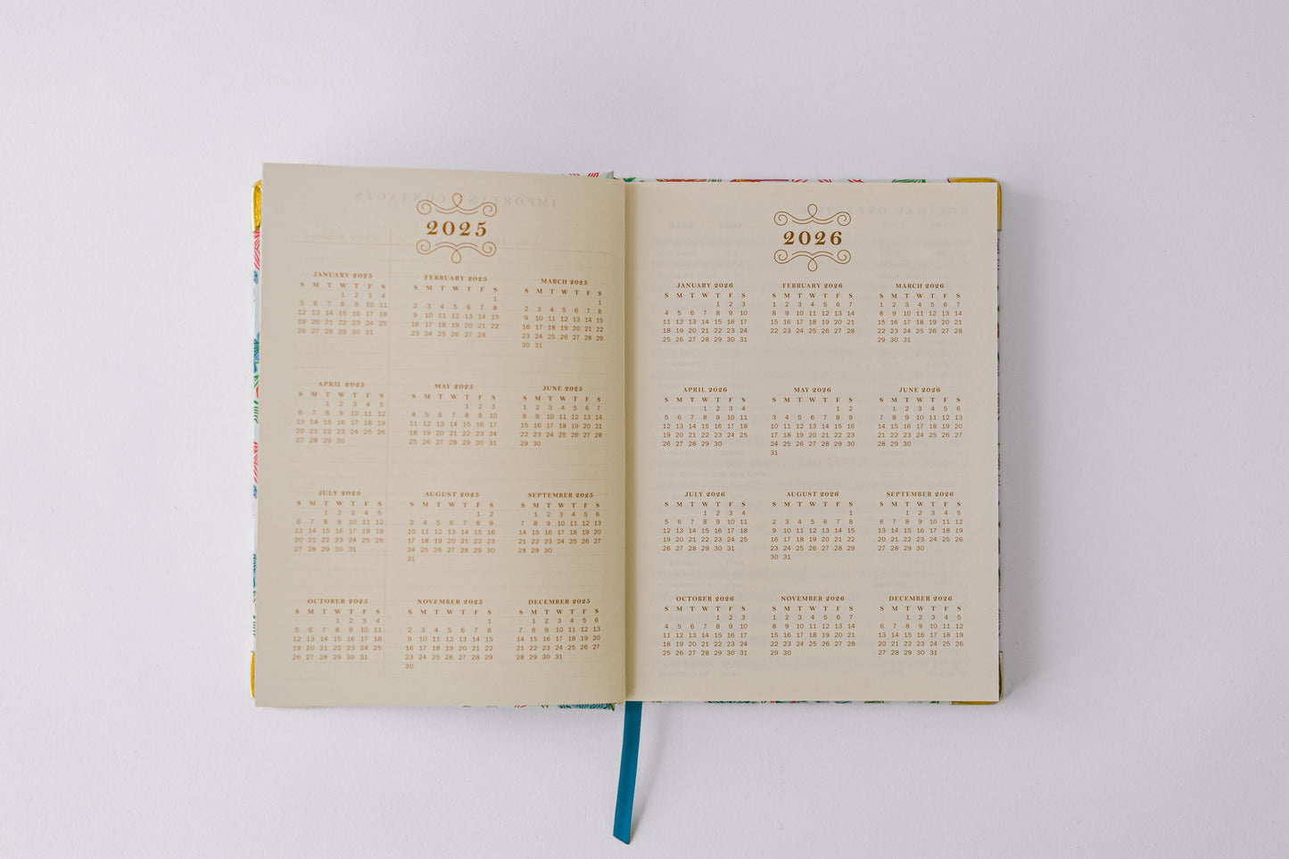 2026 Birds and Bows 17-Month Medium Bound Planner