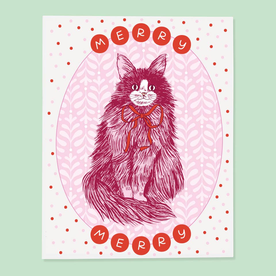 Merry Cat Holiday Card Set