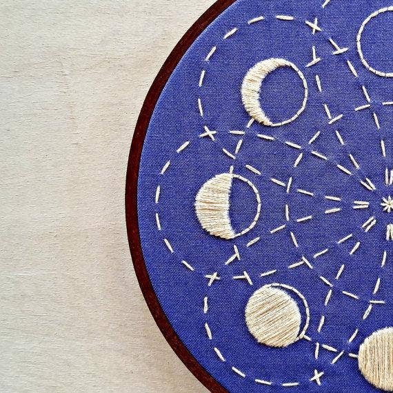 lunar blossom embroidery kit