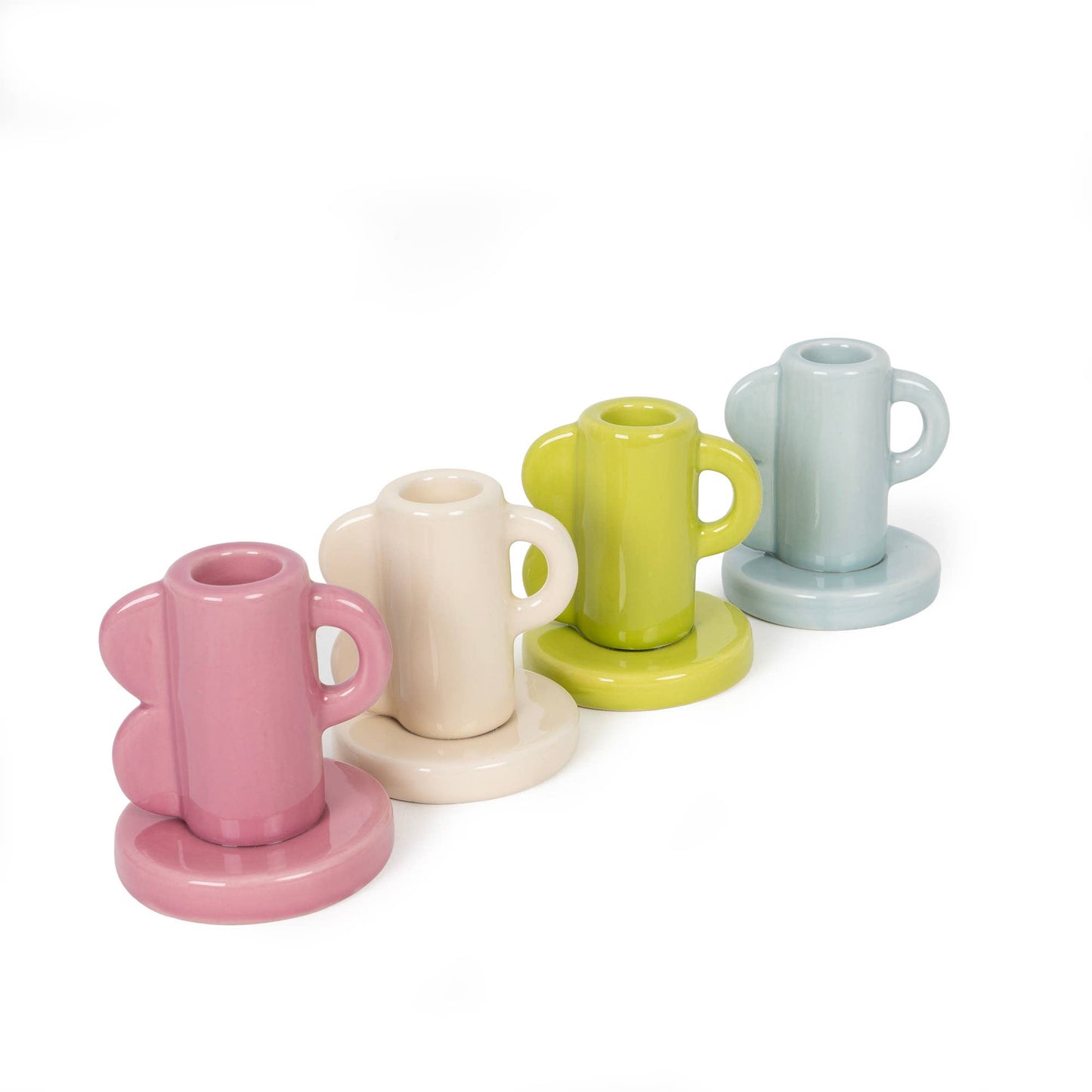 Light Blue Ceramic Candle Holder