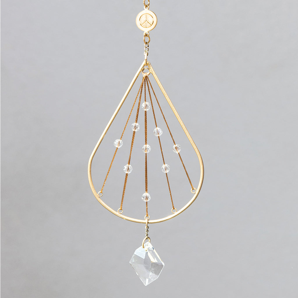 Mini Brass Suncatcher - Peace