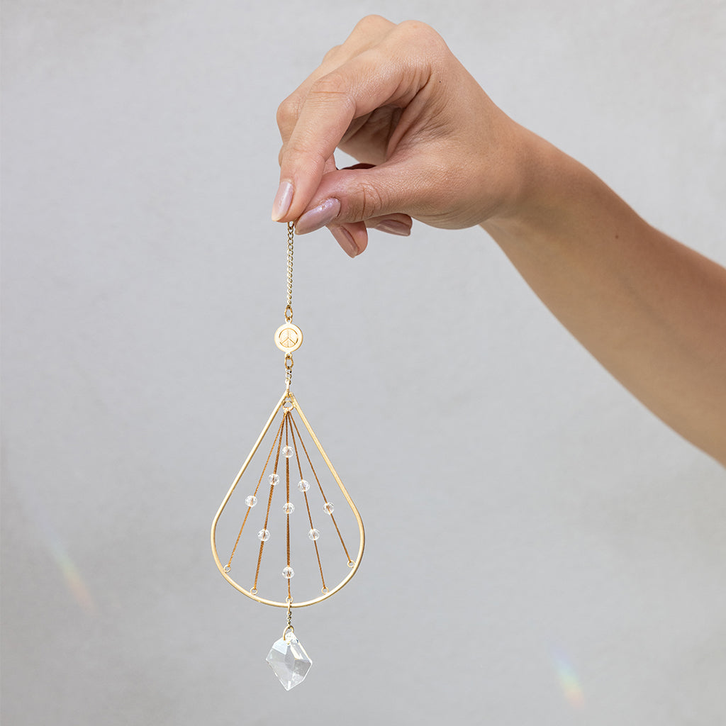 Mini Brass Suncatcher - Peace