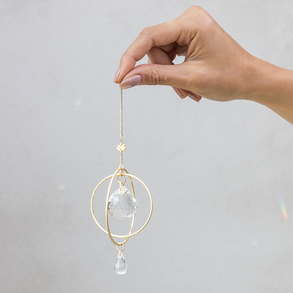 Mini Brass Suncatcher - Lotus