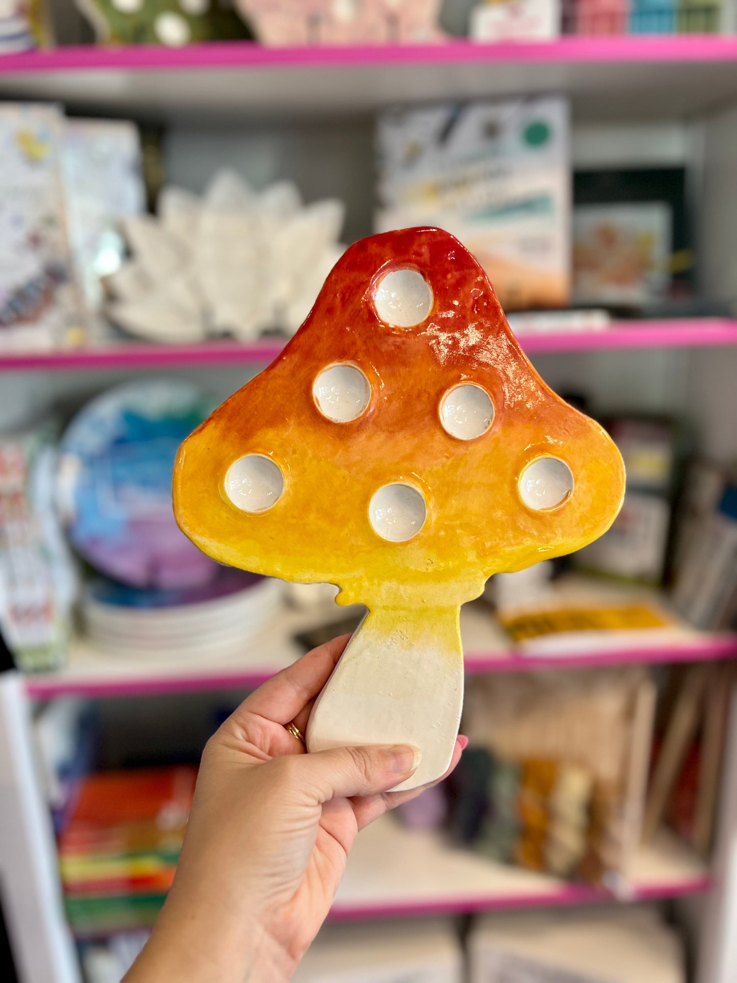 Handmade Mushroom Ceramic Paint Palette