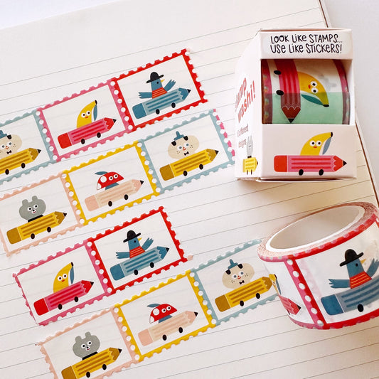 2025 Stamp Washi Tape - Pencil Cars