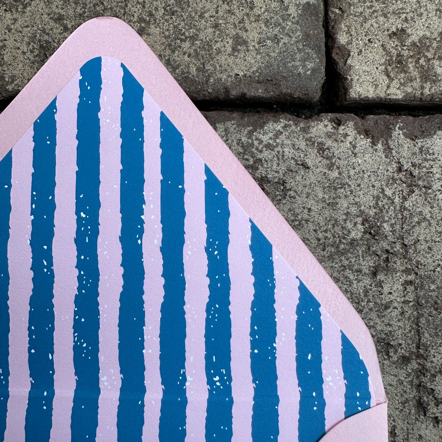 Personalized Stationery - Duo Stripe - Light Pink and Navy