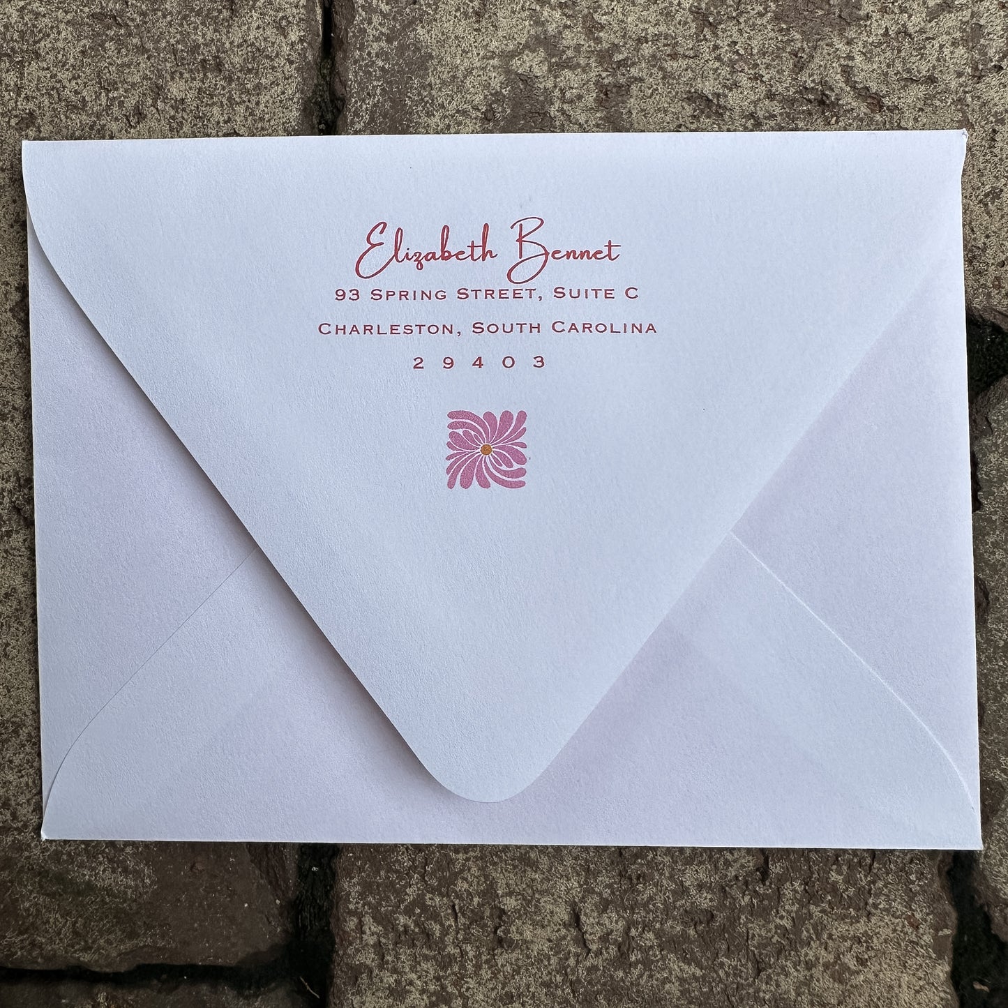 Personalized Stationery - Retro Floral - Poppy and Flamingo