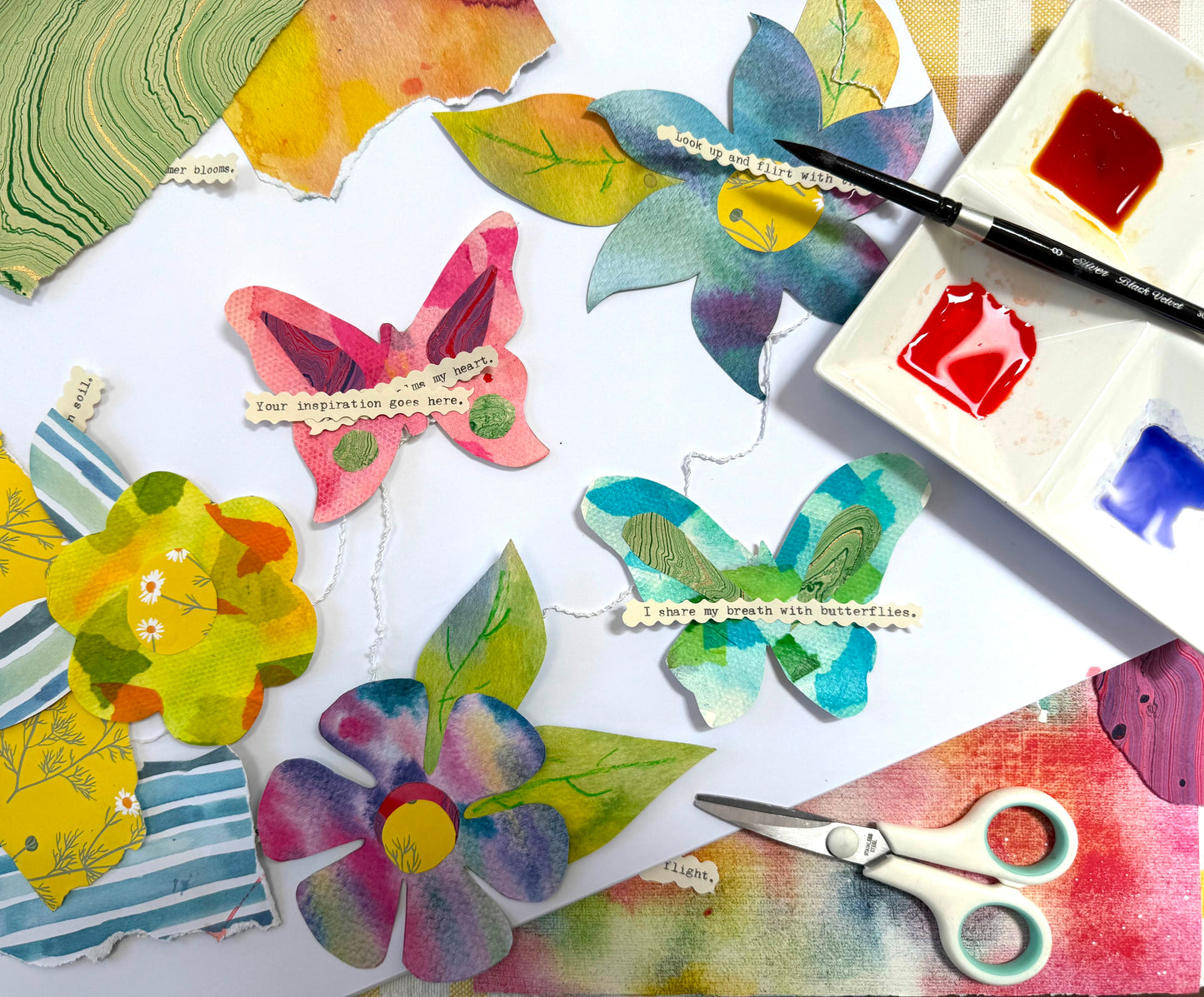 Make it a Banner Day: Mixed Media & One Line Poetry