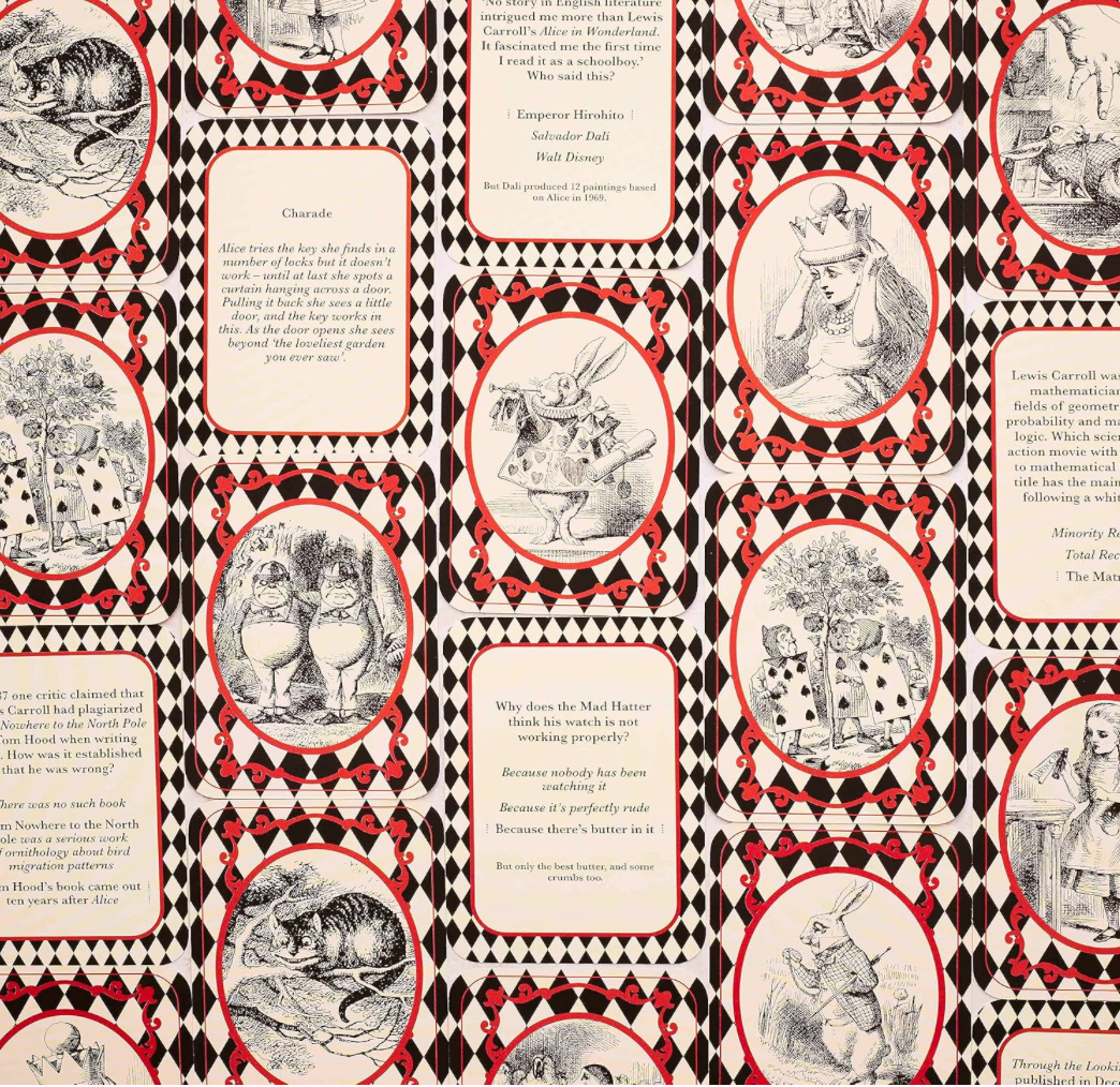 Alice in Wonderland Cards with Games & Trivia