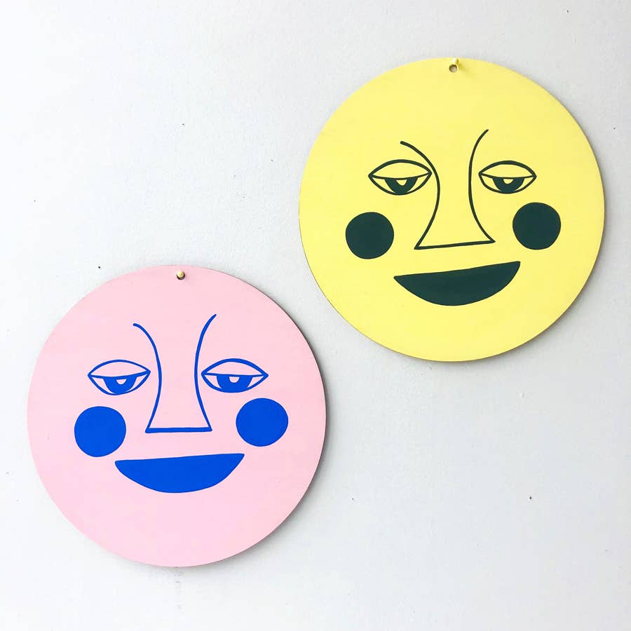 Moon Face Wall Charm