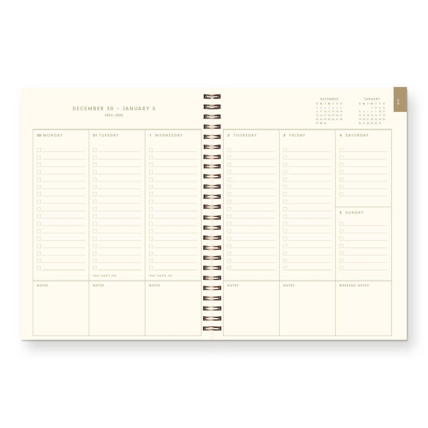 2027 Floral Pattern Dated Planner : Calendar Year: Moss Cover | White Ink