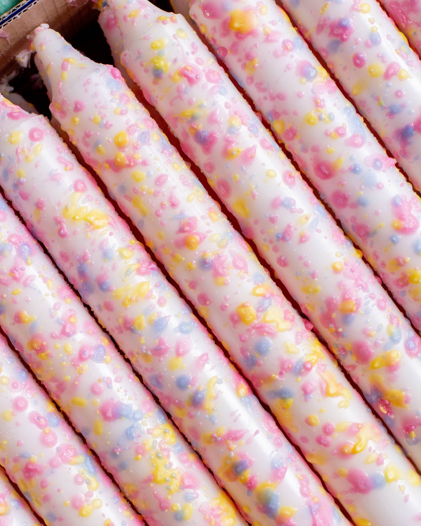 Taper candles- Rainbow Confetti