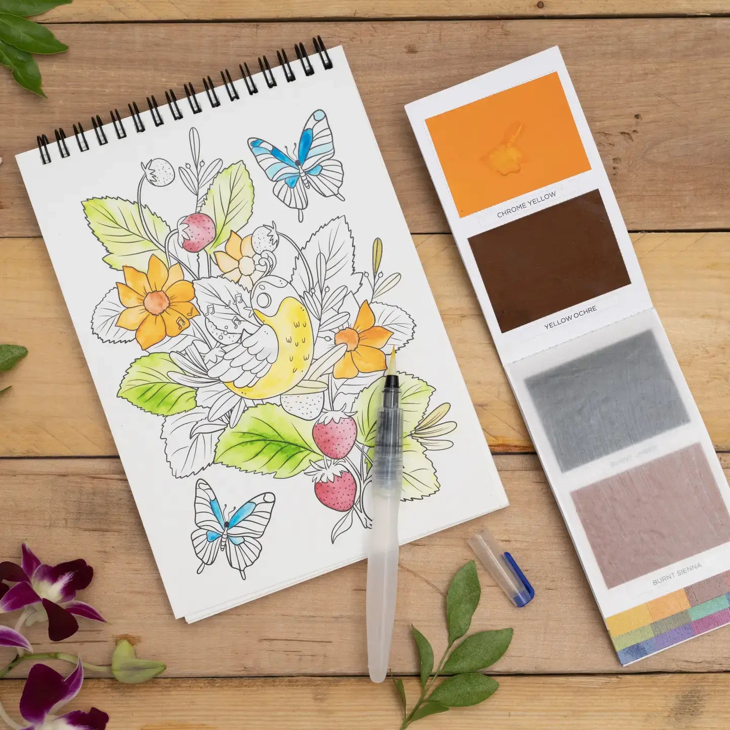 Floral Adult Coloring Book - A5
