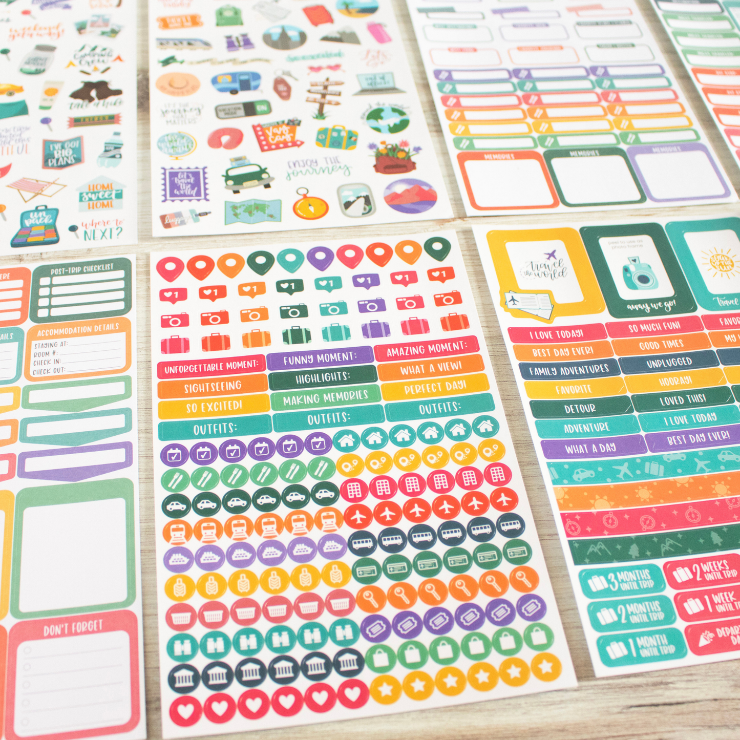 Planner Sticker Pack, Travel & Trip Planning