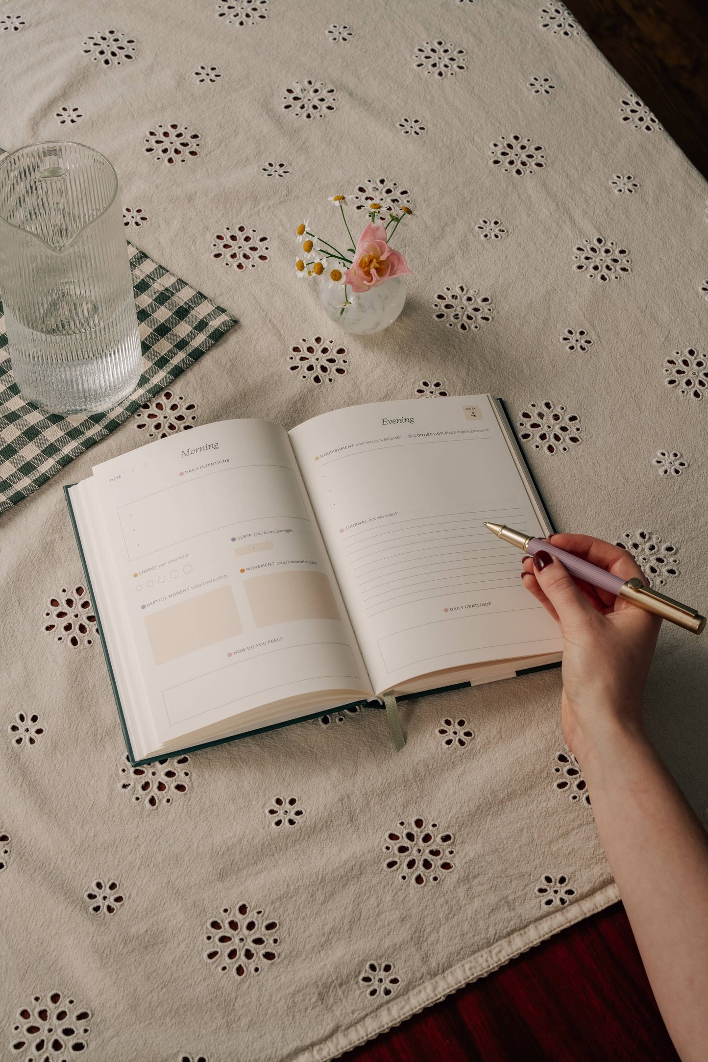 Pressed Flowers A5 Hardcover Guided Wellness Journal